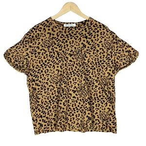 We The Free People Top Womens Small Cheetah Print Casual Boho Chic